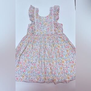 cupcakes & cashmere Floral Kids Dress in Pink and Orange